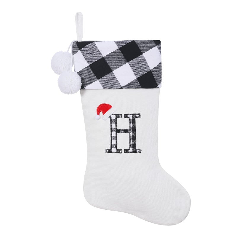 SIRIPHUM 20 Inches Initial Monogram Embroidered lettetr Christmas Stocking - Image 1